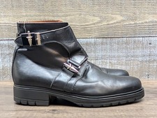 $799 Cesare Paciotti Black Leather Boots Italian Designer Boots Mens 8.5