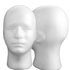 Mens Foam Head Polystyrene Male Hat Stand Display Rack Mannequin Head Model UK