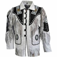 Men Western Cowby Suede Fringe