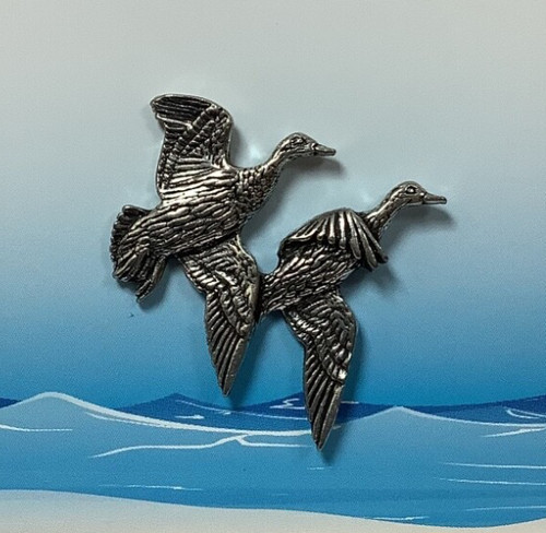 Flying ducks silver - silver, pin