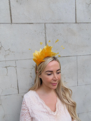 Mustard yellow feather - mustard,