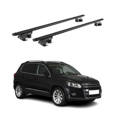 Roof Rack Cross Bars Luggage Carrier for VW Tiguan 2009-2017 Alu Black 2Pcs