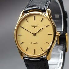[Exc+5] Vintage LONGINES L4.617.2 33mm Gold Dial Quartz Men's Watch From JAPAN