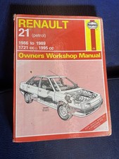 Renault 21 Haynes Manual 1986 - 1989 Petrol Models TL TS RS GTS RX TXE GTX Turbo