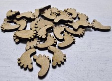 Baby Feet 30x 20mm 3mm Wood Craft Embellishments MDF