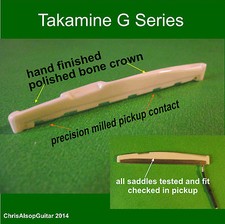 Takamine G Series Guitar Bone Saddle. Precison Milled. Action Adjusted PS009