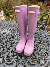 Lilac Ladies Long Hunter Wellies Size Uk 3 or Eu 36