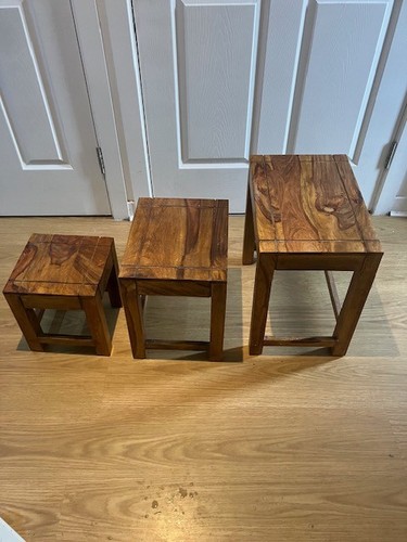 Pair solid sheesham wood - of,