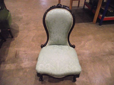 Antique Spoonback Nursing Chair Victorian Green.