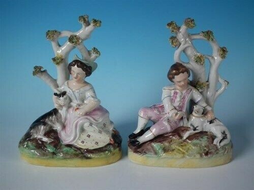 Pair staffordshire figures - pair,