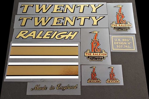 Raleigh twenty decal set - raleigh,