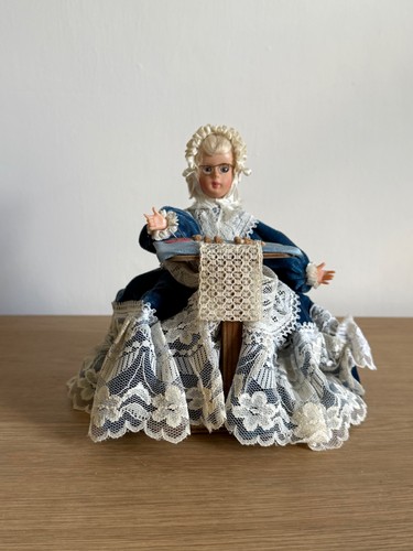 Antique lady lacemaker doll - lady,