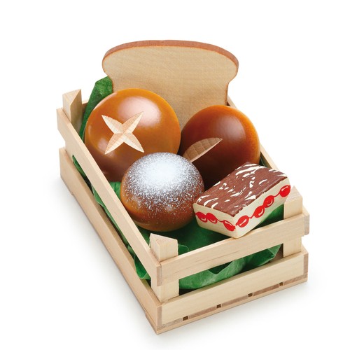 Wooden pretend role play food