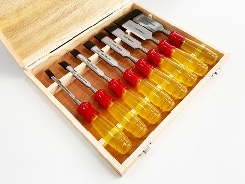8pc wood chisel set - hss,