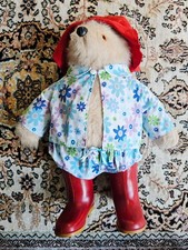 Vintage 1974 Paddington Bear Gabrielle Designs Mohair Fur 18" Tall Floral Top