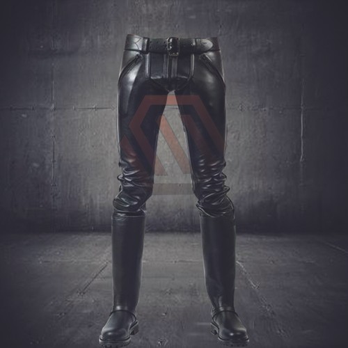 Men real leather pants - men's,