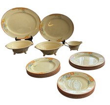 VINTAGE 1930S CROWN DEVON FIELDINGS ART DECO 23 PIECE DINNER SET SH85