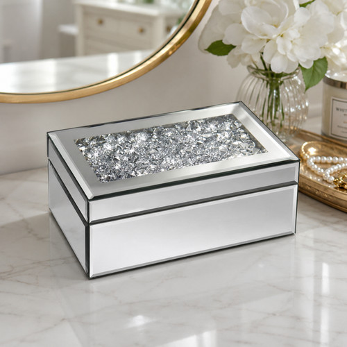 Mirrored glass jewellery - mirrored, box