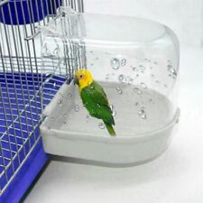 1xBird Water Bath Tub For Pet Cage Hanging Bowl Parrots Parakeet Birdbath Supply