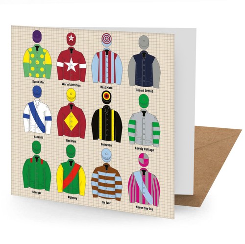 Vintage jockey silks greetings - jockey,