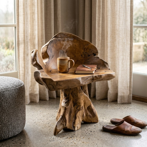 Teak root wood - root,