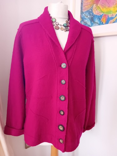 East cerise pink boiled - , wool