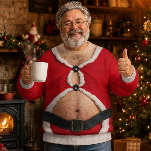 Funny santa belly sweater - santa,