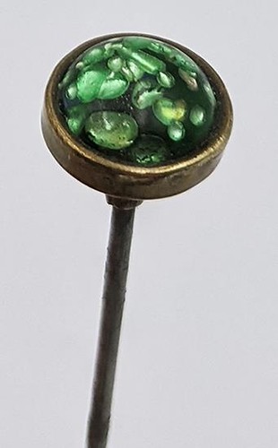Antique green enamel glass - &,