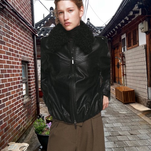 Zara black faux leather - faux,
