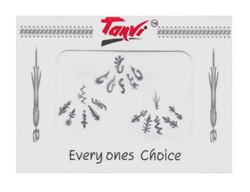 Silver assorted shape bindi - silver, bindi's