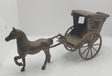 Brass Horse & Carriage Cart Hackney Trap Figurine Ornament