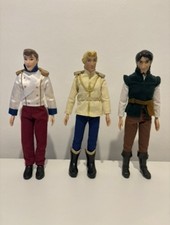 3 Disney Prince Dolls Sleeping Beauty Prince Phillip John Smith Flynn Rider