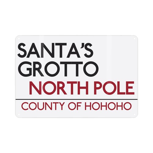 Santa grotto sign red - -, &