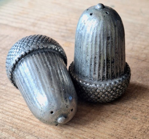 Salt pepper acorn - salt, pewter