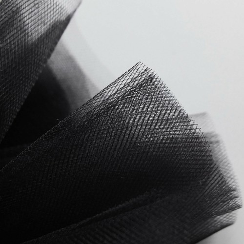 Black fine tulle fabric - tulle, 300cm