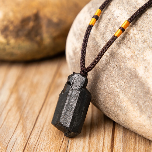Black tourmaline pendant - tourmaline,