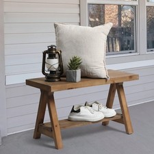 RowyPoey Solid Wood Bench, 30"