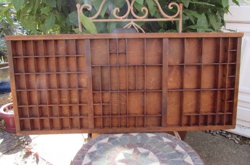 Vintage wooden printers tray - vintage,