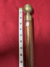 Prohibition "PRICE" WALKING STICK/CANE BRASS TOP & GLASS DRINK VIAL- FLASK