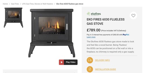 Eko fires 6030 model flueless - eko,
