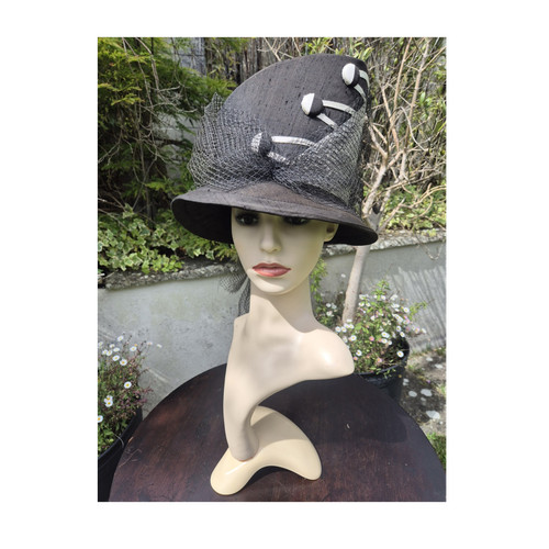 Vintage 1980s black silk