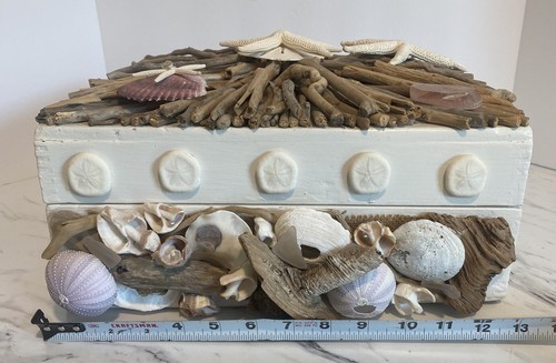 Shell box wood art handmade - shell,