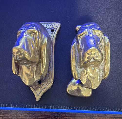Brass vintage dog - brass, head