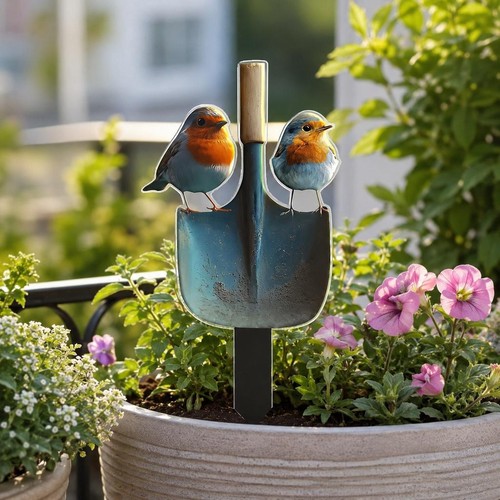 Robin garden ornament insert - robin,