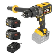JCB Pro Cordless Combi Drill Set 2 5ah Batteries & Charger 18v 160Nm Auxiliary