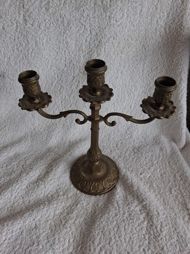 Vintage french brass candle - brass,