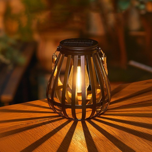 Hanging solar lantern - solar, basket