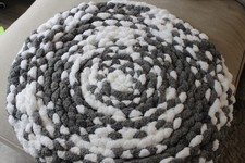 Grey and white crochet circle