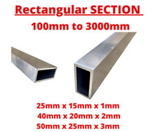 ALUMINIUM RECTANGULAR BOX  25mm 40mm 50mm - Custom Cut up to 3000mm
