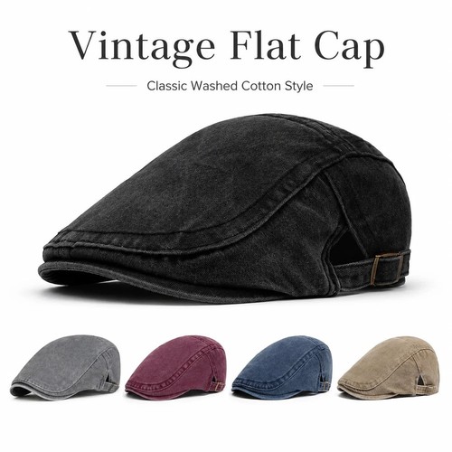 Men flat cap washed - flat,